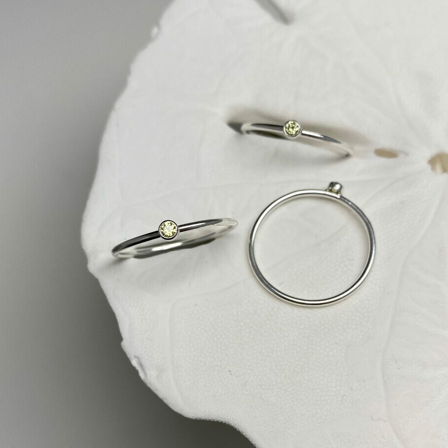 Sterling Silver August Stacking Ring