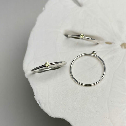 Sterling Silver August Stacking Ring