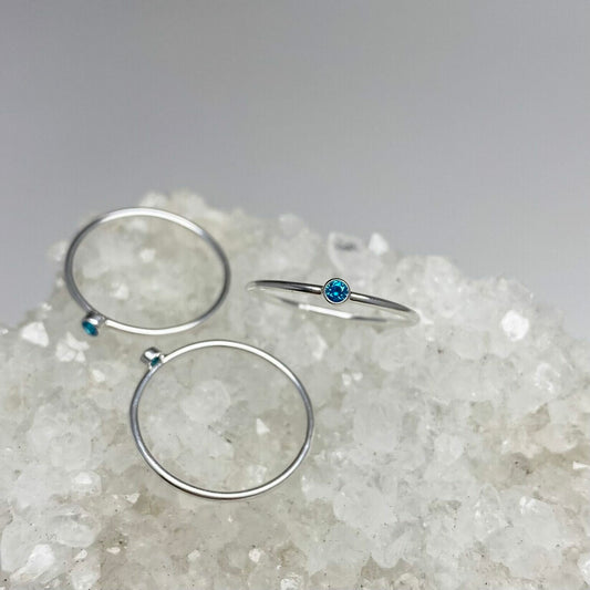 Sterling Silver September Stacking Ring