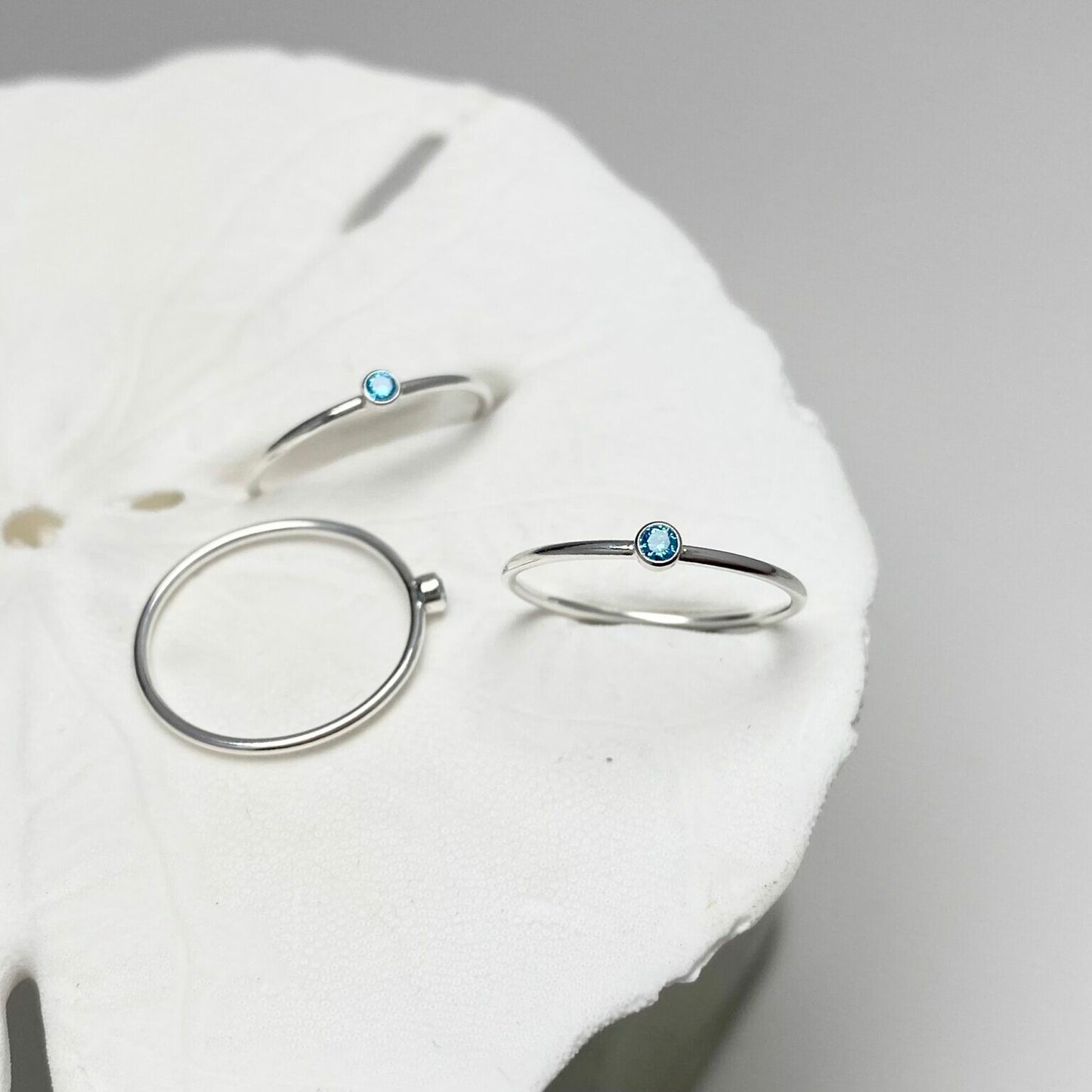 Sterling silver December Stacking Ring