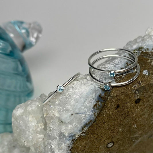 Sterling Silver March Stacking Ring