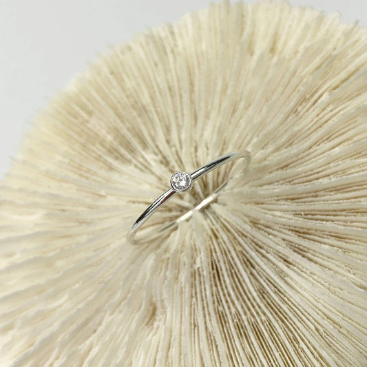 Sterling Silver April Stacking Ring