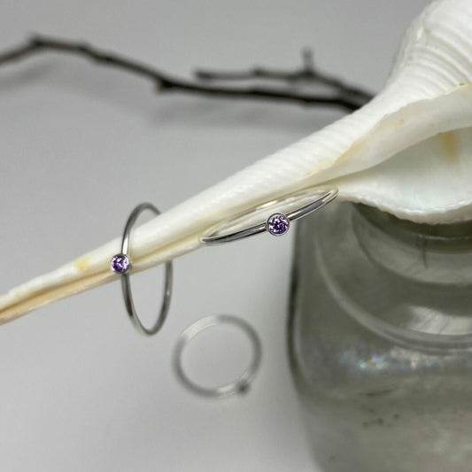 Sterling Silver June Stacking Ring