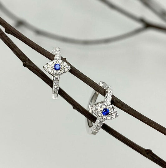Evil Eye Earrings- Sterling Silver