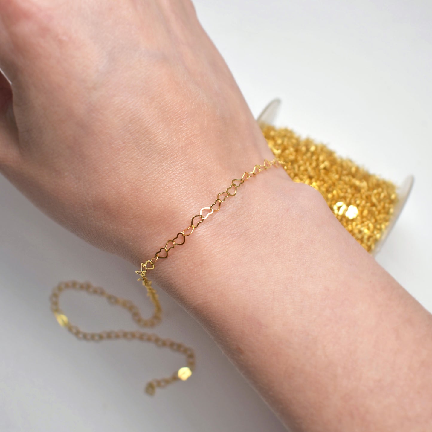 14kt Gold Filled 3mm Heart Chain