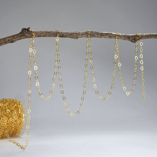 14kt Gold Filled 3mm Heart Chain